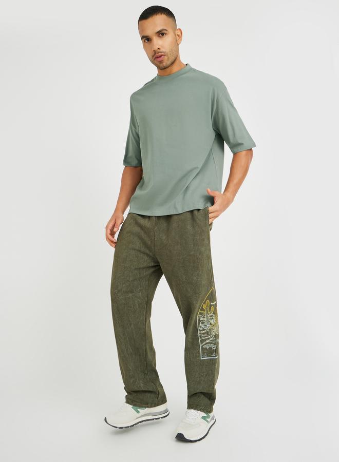 Styli Solid Oversized Crew Neck T-Shirt - Image 2